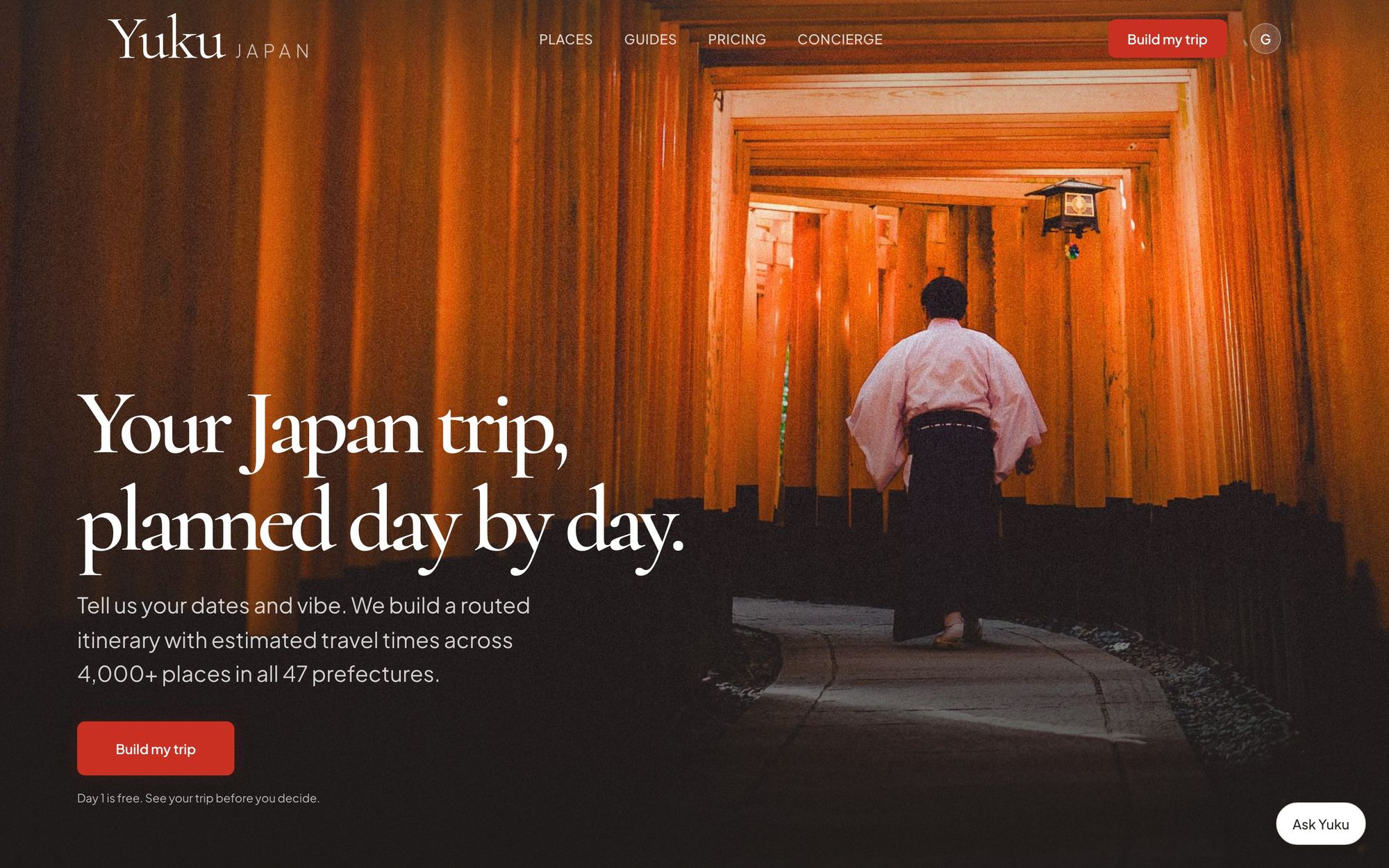 The Yuku Japan home page on a laptop
